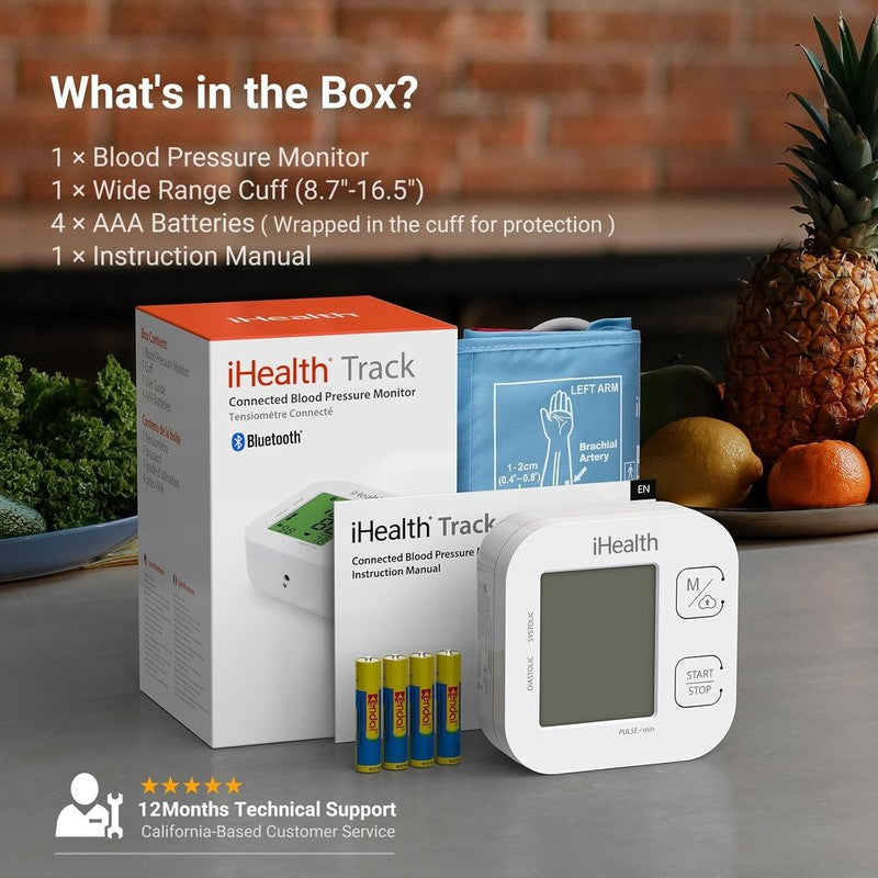 Track Smart Upper Arm Blood Pressure Monitor with Wide Range Cuff That Fits Stan5