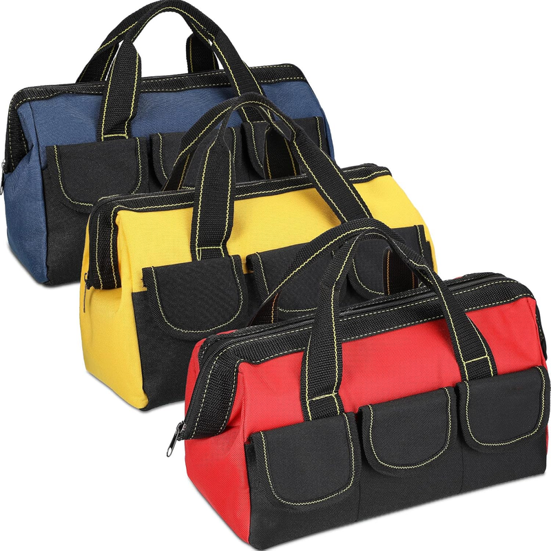 3 Pack Tool Bag 16" Waterproof Hard Bottom Heavy Duty Electrician Tote9