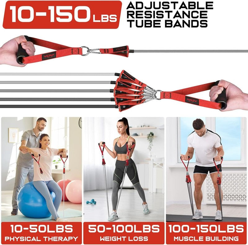 Resistance Bands Set w/ Handles Door Anchor Ankle Straps Home Gym Workout4