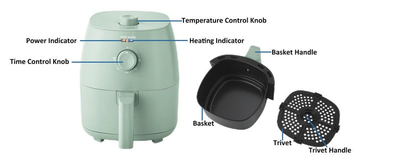 2.2 Qt Air Fryer, Sage Green - Automatic Shutoff, Nonstick5