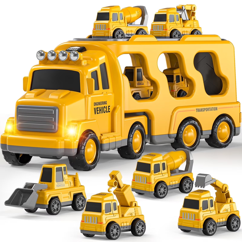 Construction Truck Toys for 3-7 Years Old Boys - Kids Friction Powered Car Toys 10