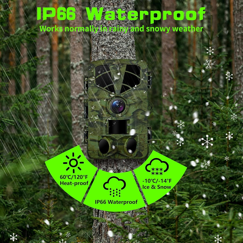 4K 48MP WiFi Trail Camera 0.1S Trigger Night Vision Waterproof IP66 120° BT5