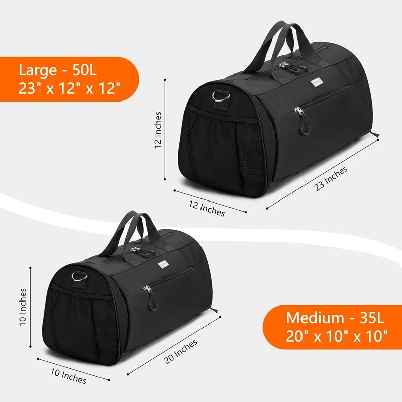 Gym Bag Unisex Duffel Shoe Compartment Wet Pocket Travel Sports Black M3