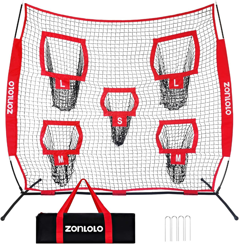 7×7Ft Football Throwing Net, Football Training Net,Target Practice with 5 Differ9