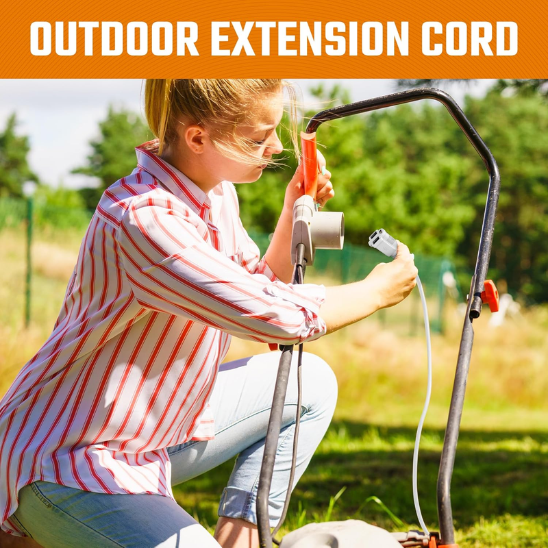 Outdoor Extension Cord Waterproof 10 Ft, White, Indoor, Outdoor Power Cord, Heav2