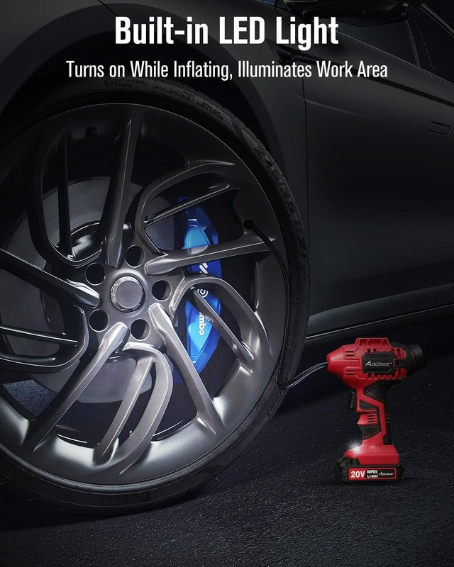Portable 20V Cordless Tire Inflator with Digital Gauge & 12V Adapter4