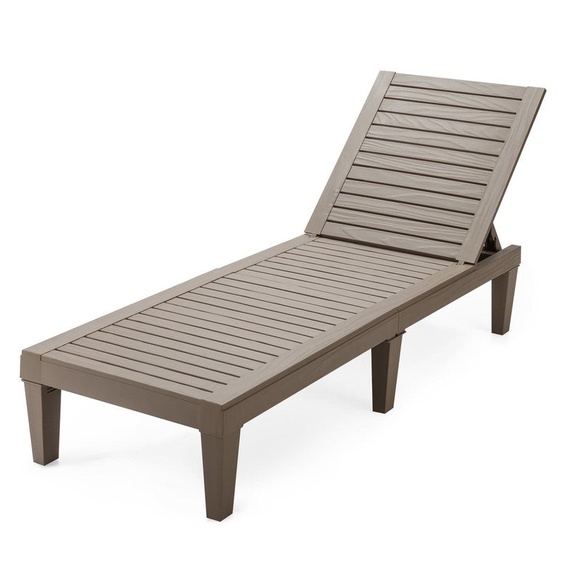 Patio Outdoor Chaise Lounge Chair Recliner W/ Adjustable Backrest Brown1