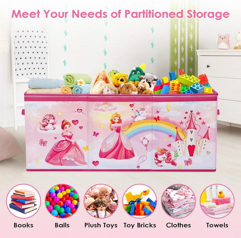 Large Toy Box Chest Collapsible Oxford Storage Box Kids Flip Lid Organizer3