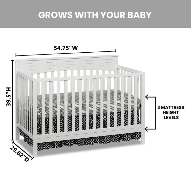Harper 4-in-1 Convertible Crib Snow White GREENGUARD Gold Wooden8
