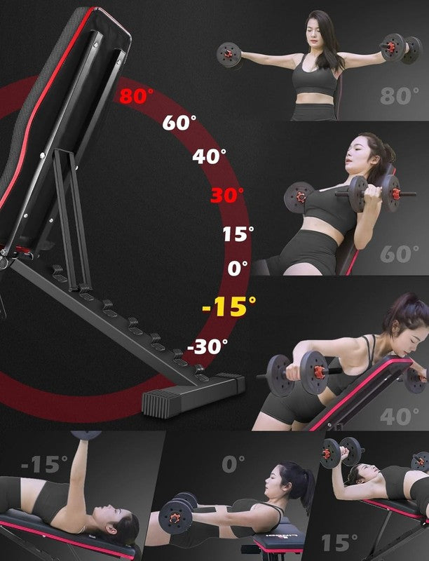 Adjustable Weight Bench Foldable Incline Decline Home Gym Workout Bench7