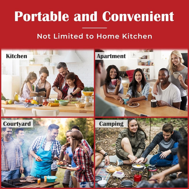 1800W Dual Burner Electric Hot Plate Stove, Portable Cooktop, Red2