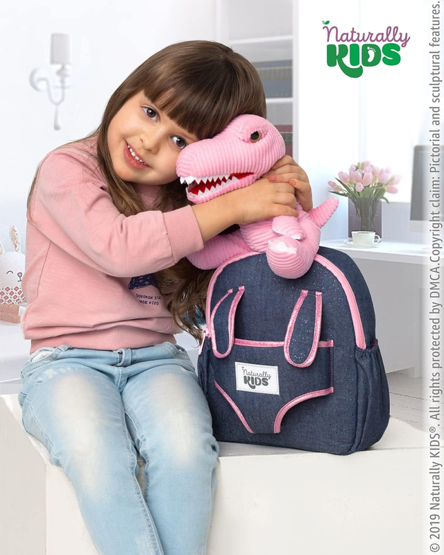 Pink Dinosaur Toddler Backpack Plush Toy Gift for Girls Ages 2 56