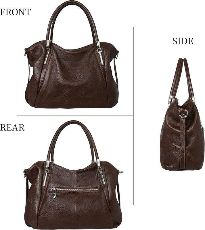 Women Leather Shoulder Tote Handbag Top Handle Satchel Hobo Crossbody Bag4