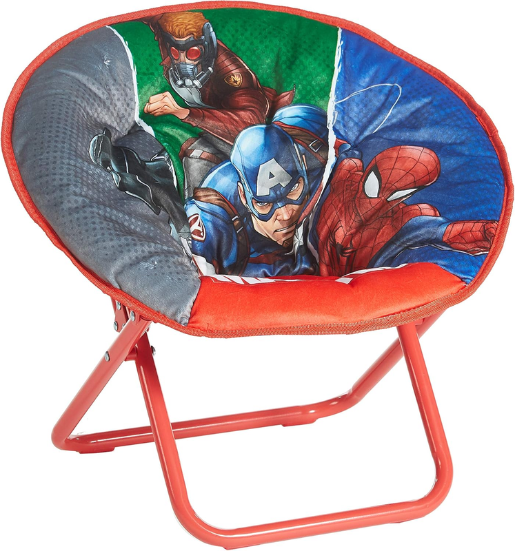 Avengers Toddler 19” Folding Saucer Chair with Cushion, Metal, Ages 3+10