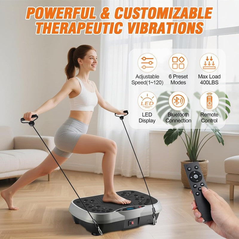 Vibration Plate Exercise Machine 400lbs 6 Modes 120 Level Full Body Workout2