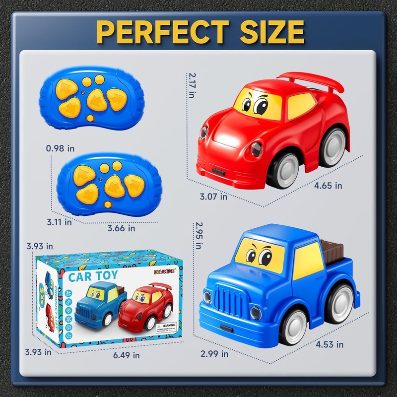 Remote Control Car 2 Year Old, Toddler RC Cars Ages 2 4 Boy, 2 Pack 2.4 Ghz Truc5