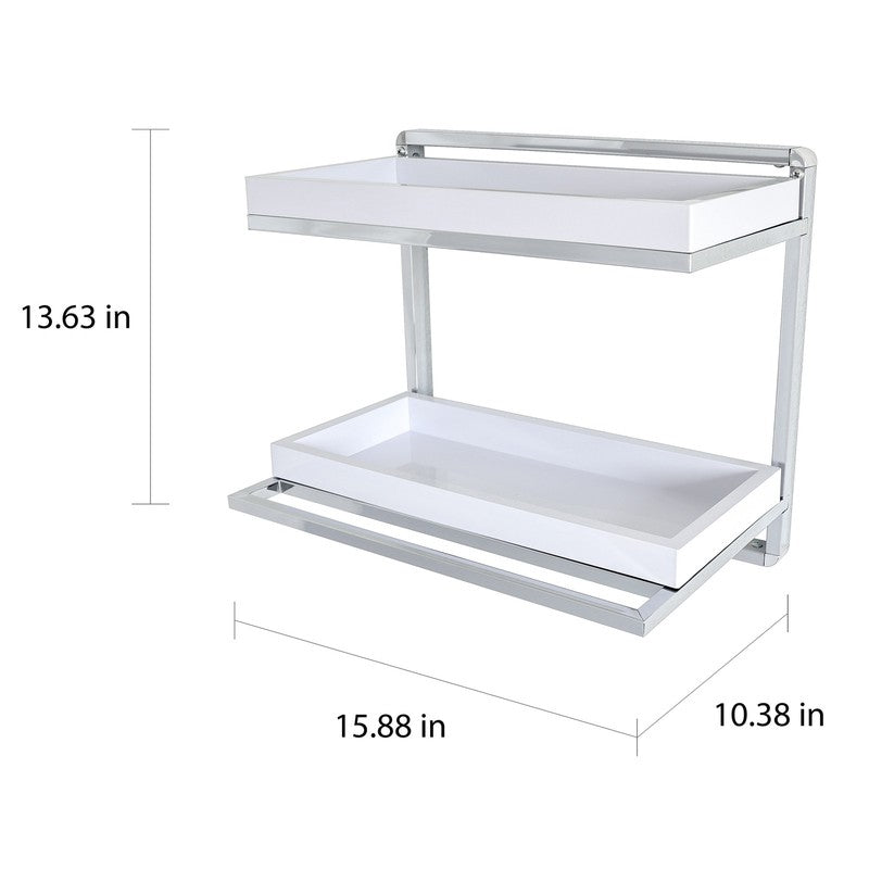 Danya B. 2-Tier Wall Shelving Unit with Towel Rack - Stylish & Functional5