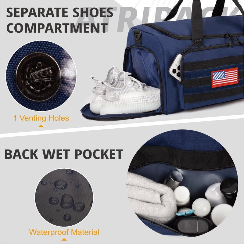 2 In 1 Gym Duffle Bag 40L Convertible Travel Bag Shoes Compartment Luggage3
