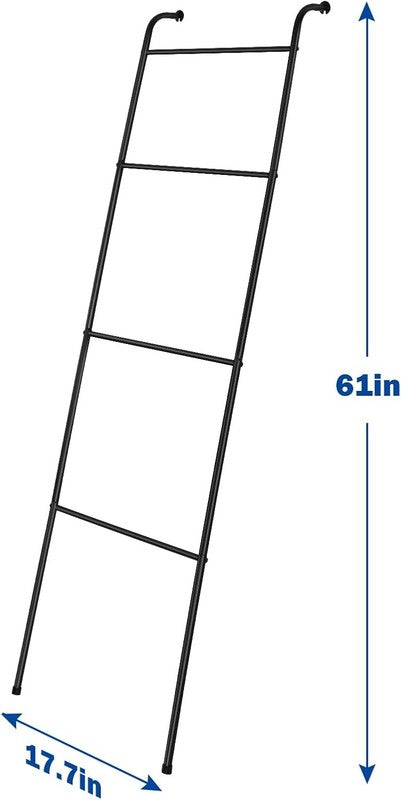 Blanket Ladder Decorative Towel Rack Holder for Bathroom, Wall Leaning Metal Dry1
