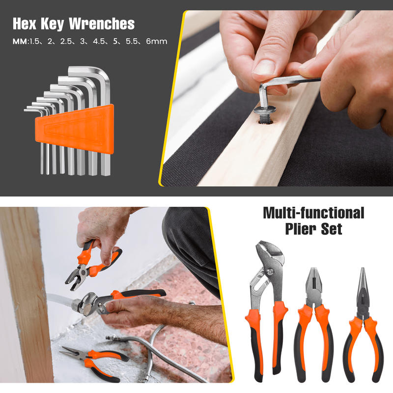 171 Piece Socket Wrench Auto Repair Tool Combination Package 1/4" Ratchet Wrench5