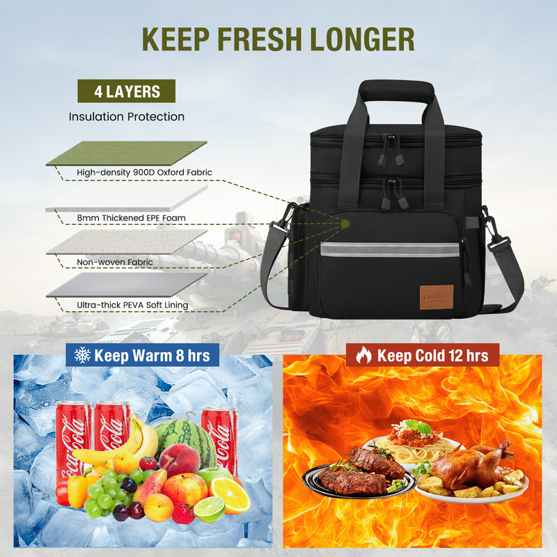 Expandable 24L Insulated Lunch Bag, Leakproof Cooler Tote for Work & Picnic6
