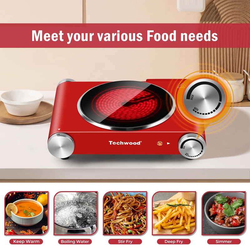 1200W Infrared Ceramic Single Hot Plate(Red)3