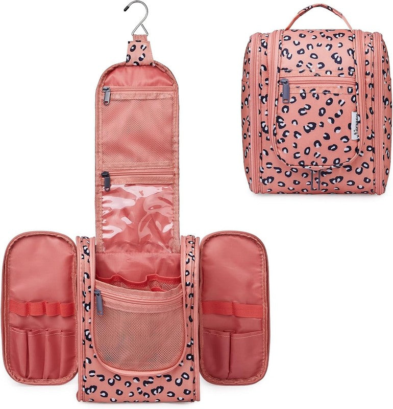 Cheetah Small Hanging Toiletry Bag Travel Makeup Organizer Medium Orange Leopard1
