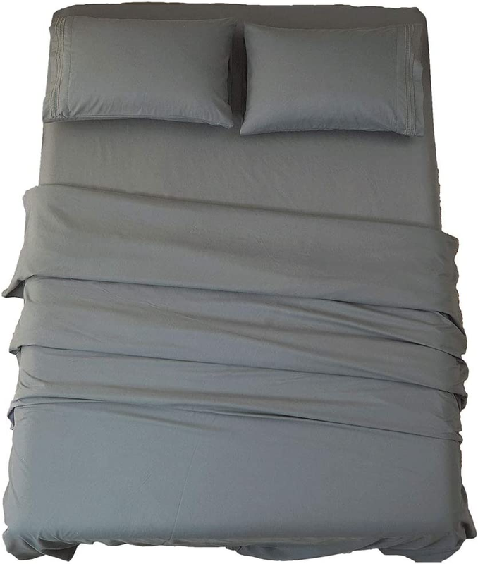 Luxury 1800 Thread Count Microfiber Bed Sheet Set   Queen Dark Grey7