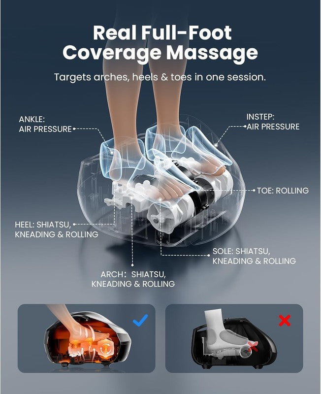 Foot Massager Machine with Heat and Remote, Fits up to Size 14, FSA Eligible HSA4