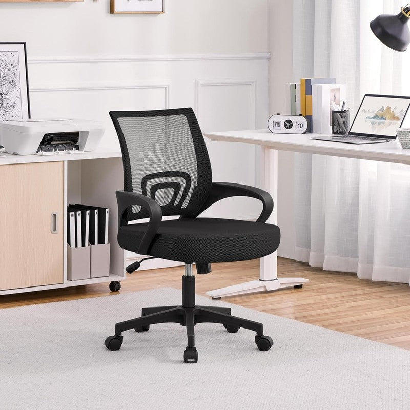 2-Pack Ergonomic Mid Back Mesh Office Chairs with Lumbar Support - Black8