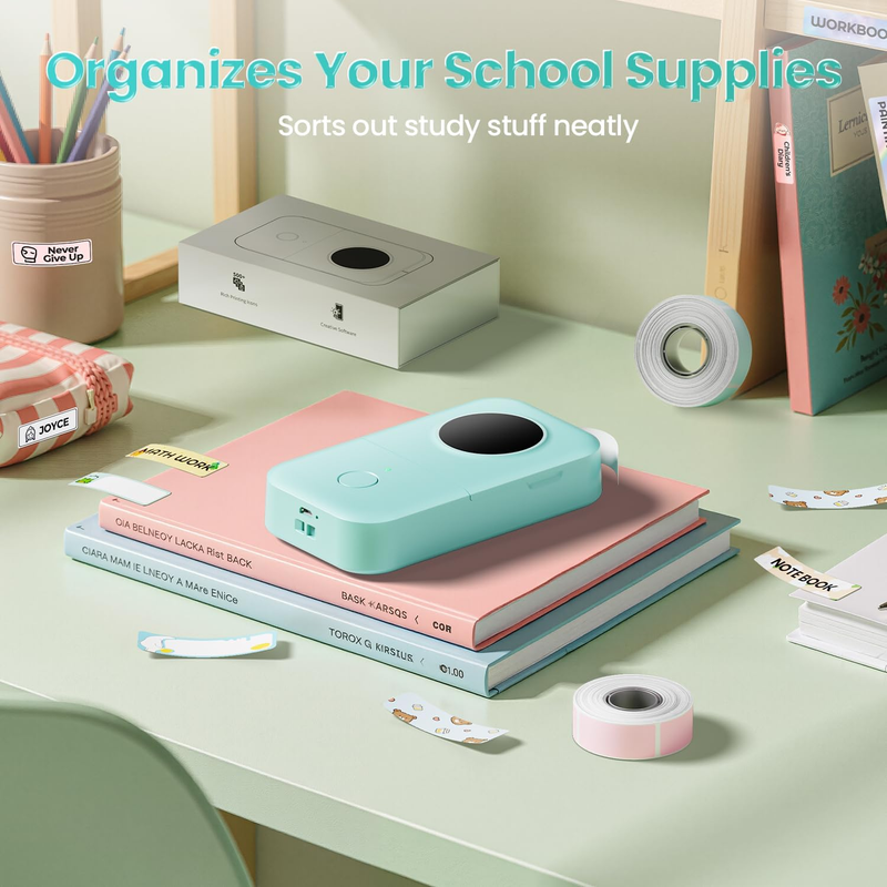 D30 Label Maker Machine, Portable Bluetooth Mini Label Printer, Smartphone Handh4