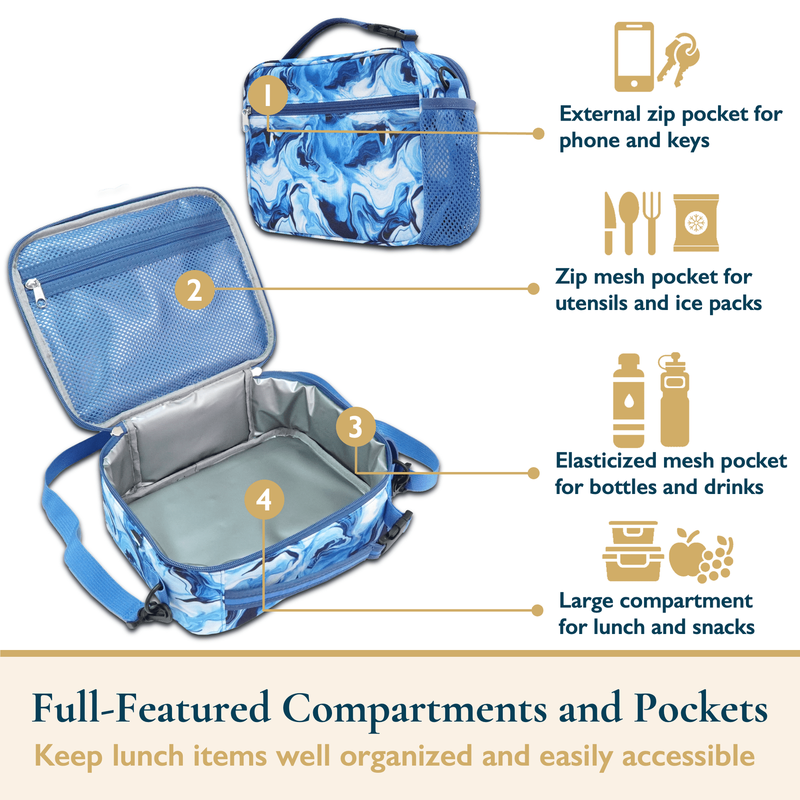 Lunch Bag for Kids – Insulated Lunch Box for Girls and Boys, Cute Reusable Coole8