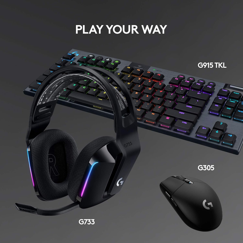 733 Lightspeed Wireless Gaming Headset, Suspension Headband, Lightsync RGB, Blue7