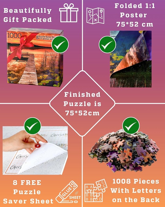 Puzzles for Adults 1000 Pieces – Ideal Gift for Loved Ones, Gift Ready Box, Lett5