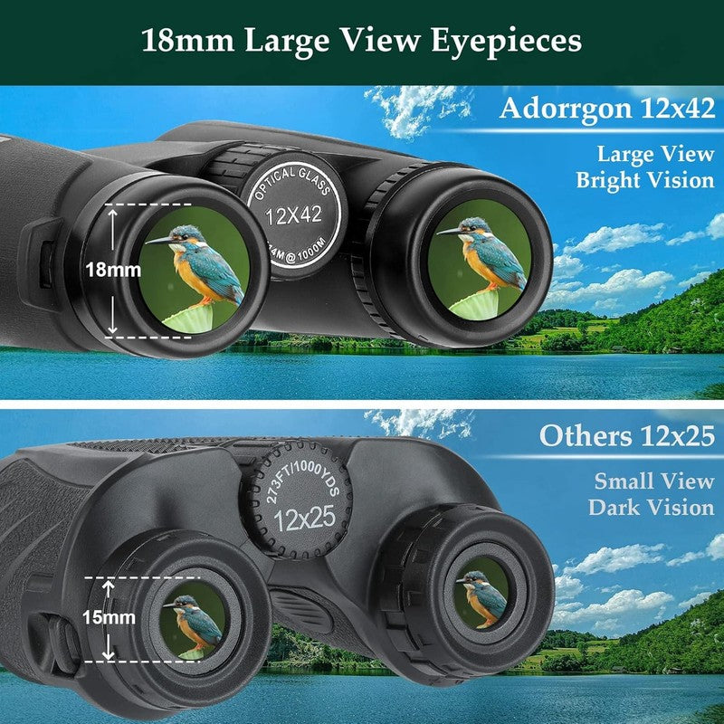 12X42 HD Binoculars with Tripod & Phone Adapter for Bird Watching Adventure1