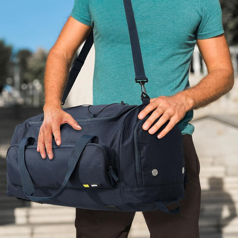 60L Large Gym Duffle Bag w/ Shoe Compartment Lightweight Sports Travel Blue5