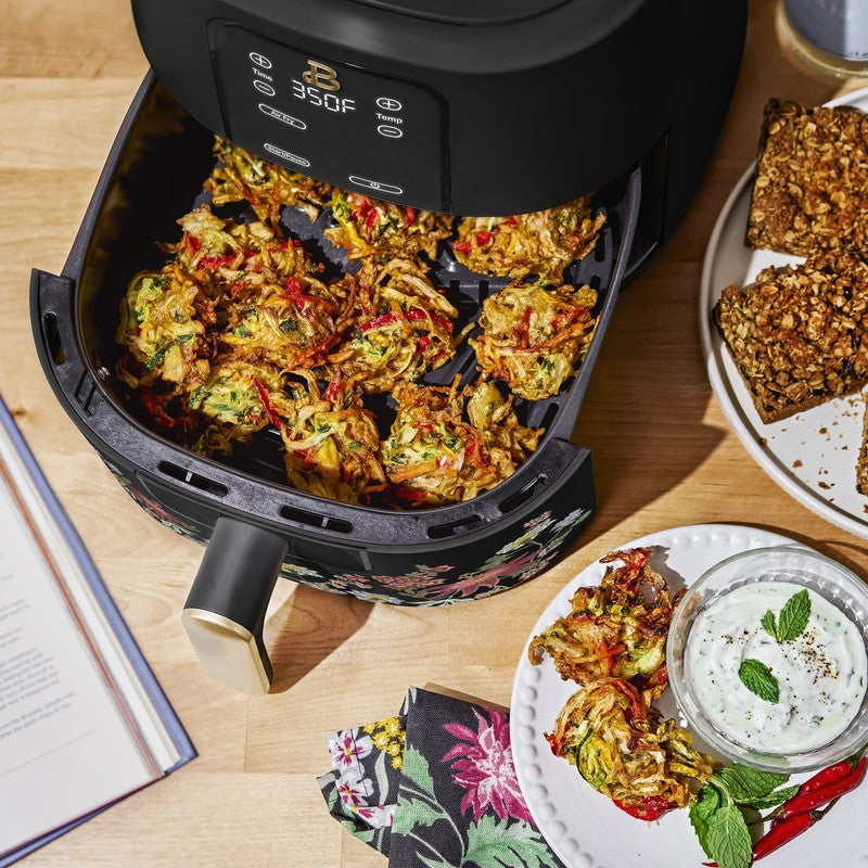 6 Qt Air Fryer w/ Turbocrisp Technology Evergood Ceramic Nonstick Black Flower3