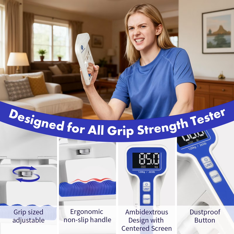 Grip Strength Tester 265lb 120kg Digital Hand Dynamometer LCD FDA3