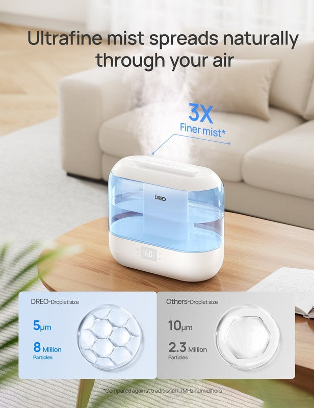 Humidifier 4L Cool Mist Top Fill Ultrasonic w/ Diffuser Nightlight 32H Quiet1