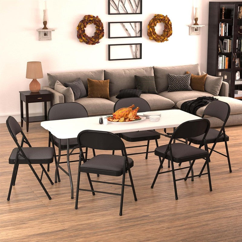6 Foot Premium Folding Table, White Speckle9