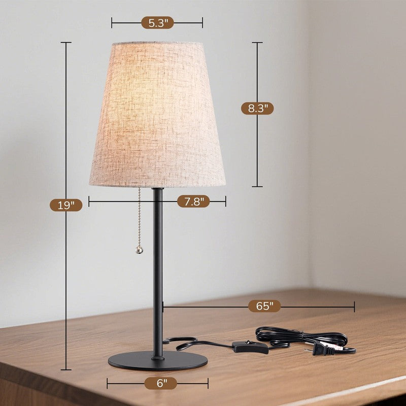 Table Lamps Set of 2 for Living Room Bedroom Pull Chain Switch5