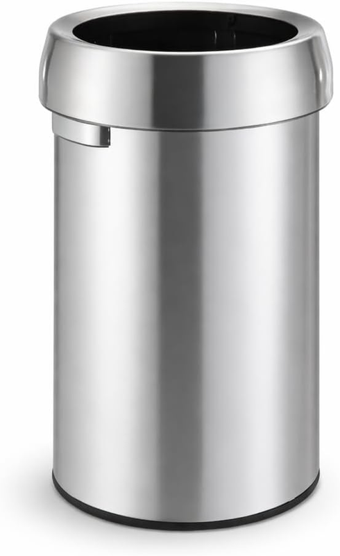 16 Gallon Open Top Trash Can for Commercial and Office Use, round Design, Silver10