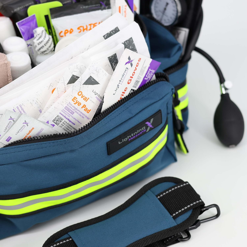Lightning X EMT First Responder Bag LXMB25 Fully Stocked 240 EMS Trauma Kit Blue3