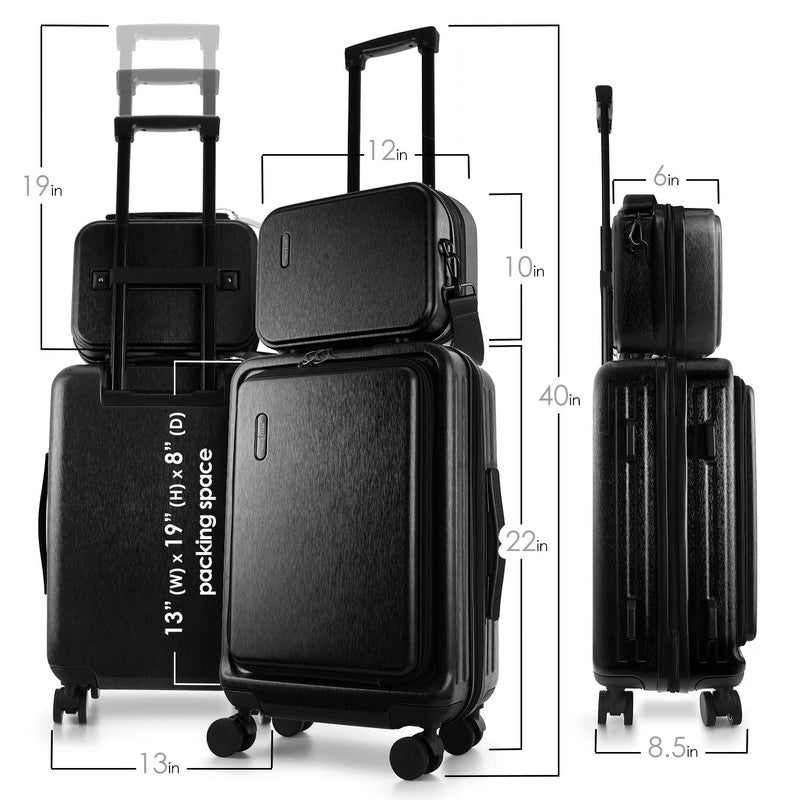 22" Hardside Carry on Luggage 22X14X9 Airline Approved and Expandable Luggage, F1