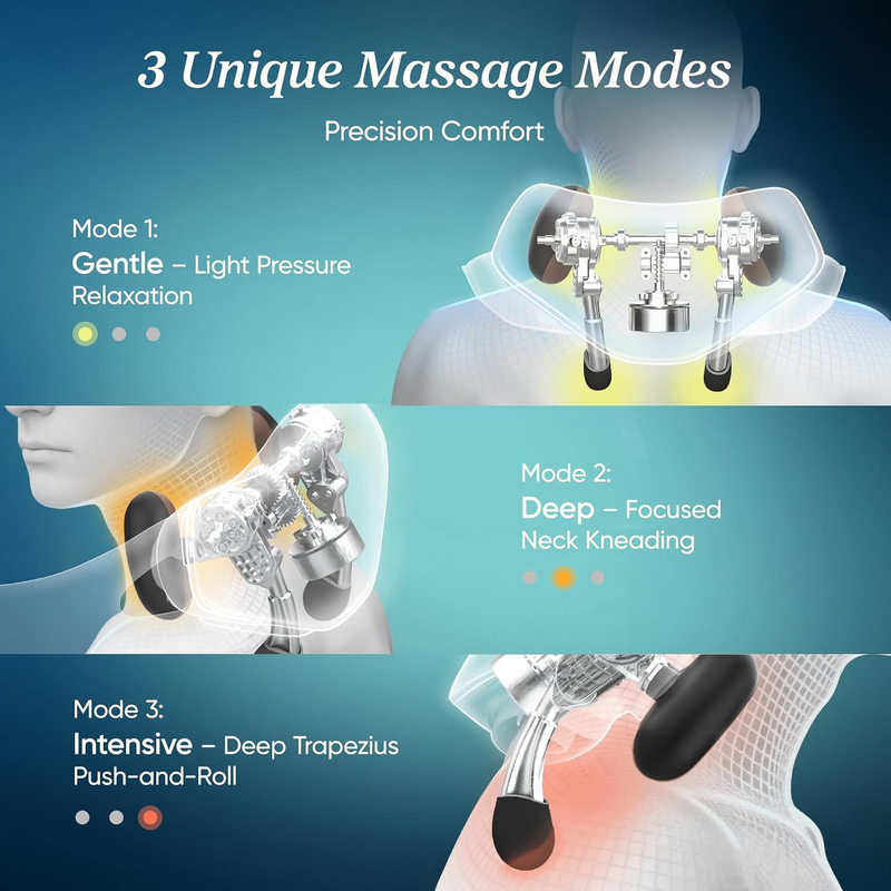 FSA Cordless Neck Massager Heat Shiatsu Deep Tissue Shoulder Pain Relief4