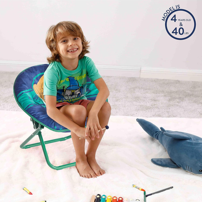 Jurassic World Dinosaur 19” Folding Toddler Saucer Chair w/ Cushion 3+5