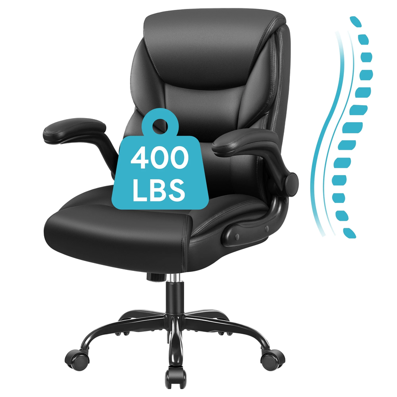 Leather Office Chair, Big and Tall Office Chair 400LBS Wide Seat Ergonomic Compu10