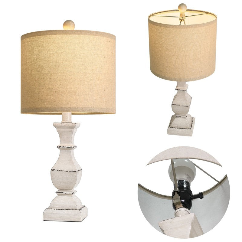 Set of 2 20.5" Retro Table Lamps Resin Traditional for Bedroom & Living Room9