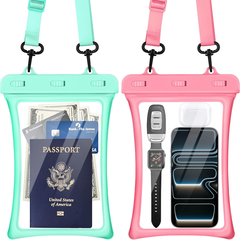 Floatable Phone Pouch 2 Pack Waterproof IPX8 Travel Beach Bag10