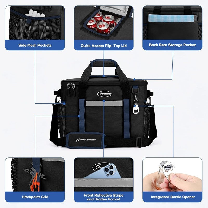 Collapsible Soft Cooler Bag 35 Cans Leakproof Beach Camping Cooler1